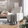 image:imageFlash Furniture Ezra Pushback Recliner  MidCentury Modern Cream Fabric Upholstery  Button Tufted Back  Residential amp Commercial UseCream