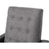 image:imageFlash Furniture Ezra Pushback Recliner  MidCentury Modern Cream Fabric Upholstery  Button Tufted Back  Residential amp Commercial UseGrey