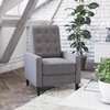 image:imageFlash Furniture Ezra Pushback Recliner  MidCentury Modern Cream Fabric Upholstery  Button Tufted Back  Residential amp Commercial UseGrey
