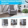 image:imageFlash Furniture Ezra Pushback Recliner  MidCentury Modern Cream Fabric Upholstery  Button Tufted Back  Residential amp Commercial UseGrey