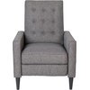 image:imageFlash Furniture Ezra Pushback Recliner  MidCentury Modern Cream Fabric Upholstery  Button Tufted Back  Residential amp Commercial UseGrey