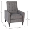 image:imageFlash Furniture Ezra Pushback Recliner  MidCentury Modern Cream Fabric Upholstery  Button Tufted Back  Residential amp Commercial UseGrey