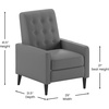 image:imageFlash Furniture Ezra Pushback Recliner  MidCentury Modern Cream Fabric Upholstery  Button Tufted Back  Residential amp Commercial UseLight Gray