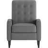 image:imageFlash Furniture Ezra Pushback Recliner  MidCentury Modern Cream Fabric Upholstery  Button Tufted Back  Residential amp Commercial UseLight Gray