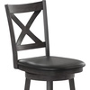 image:imageFlash Furniture Felicity Commercial Classic Crossback Barstool  Antique Oak Wood Frame  Black LeatherSoft Seat  Counter Height  360 Swivel Seat  FootrestBlack VinylGray Wash Walnut Frame