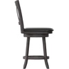 image:imageFlash Furniture Felicity Commercial Classic Crossback Barstool  Antique Oak Wood Frame  Black LeatherSoft Seat  Counter Height  360 Swivel Seat  FootrestBlack VinylGray Wash Walnut Frame