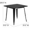 image:imageFlash Furniture Felix Commercial Grade 315 Square Blue Metal IndoorOutdoor TableBlack