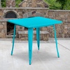 image:imageFlash Furniture Felix Commercial Grade 315 Square Blue Metal IndoorOutdoor TableCrystal Tealblue