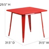 image:imageFlash Furniture Felix Commercial Grade 315 Square Blue Metal IndoorOutdoor TableRed