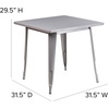 image:imageFlash Furniture Felix Commercial Grade 315 Square Blue Metal IndoorOutdoor TableSilver