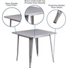 image:imageFlash Furniture Felix Commercial Grade 315 Square Blue Metal IndoorOutdoor TableSilver