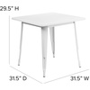 image:imageFlash Furniture Felix Commercial Grade 315 Square Blue Metal IndoorOutdoor TableWhite