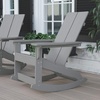 image:imageFlash Furniture Finn Modern Commercial Grade Poly Resin Wood Adirondack Rocking Chair  All Weather Sea Foam Polystyrene  Dual Slat Back  Stainless Steel HardwareGrey