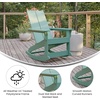 image:imageFlash Furniture Finn Modern Commercial Grade Poly Resin Wood Adirondack Rocking Chair  All Weather Sea Foam Polystyrene  Dual Slat Back  Stainless Steel HardwareSea Foam