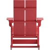 image:imageFlash Furniture Finn Modern Commercial Grade Poly Resin Wood Adirondack Rocking Chair  All Weather Sea Foam Polystyrene  Dual Slat Back  Stainless Steel HardwareRed