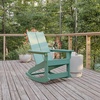 image:imageFlash Furniture Finn Modern Commercial Grade Poly Resin Wood Adirondack Rocking Chair  All Weather Sea Foam Polystyrene  Dual Slat Back  Stainless Steel HardwareSea Foam