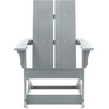 image:imageFlash Furniture Finn Modern Commercial Grade Poly Resin Wood Adirondack Rocking Chair  All Weather Sea Foam Polystyrene  Dual Slat Back  Stainless Steel HardwareGrey