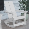 image:imageFlash Furniture Finn Modern Commercial Grade Poly Resin Wood Adirondack Rocking Chair  All Weather Sea Foam Polystyrene  Dual Slat Back  Stainless Steel HardwareWhite