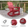 image:imageFlash Furniture Finn Modern Commercial Grade Poly Resin Wood Adirondack Rocking Chair  All Weather Sea Foam Polystyrene  Dual Slat Back  Stainless Steel HardwareRed