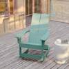 image:imageFlash Furniture Finn Modern Commercial Grade Poly Resin Wood Adirondack Rocking Chair  All Weather Sea Foam Polystyrene  Dual Slat Back  Stainless Steel HardwareSea Foam