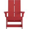 image:imageFlash Furniture Finn Modern Commercial Grade Poly Resin Wood Adirondack Rocking Chair  All Weather Sea Foam Polystyrene  Dual Slat Back  Stainless Steel HardwareRed