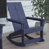 image:imageFlash Furniture Finn Modern Commercial Grade Poly Resin Wood Adirondack Rocking Chair  All Weather Sea Foam Polystyrene  Dual Slat Back  Stainless Steel HardwareNavy