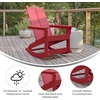 image:imageFlash Furniture Finn Modern Commercial Grade Poly Resin Wood Adirondack Rocking Chair  All Weather Sea Foam Polystyrene  Dual Slat Back  Stainless Steel HardwareRed
