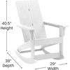 image:imageFlash Furniture Finn Modern Commercial Grade Poly Resin Wood Adirondack Rocking Chair  All Weather Sea Foam Polystyrene  Dual Slat Back  Stainless Steel HardwareWhite