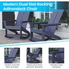 image:imageFlash Furniture Finn Modern Commercial Grade Poly Resin Wood Adirondack Rocking Chair  All Weather Sea Foam Polystyrene  Dual Slat Back  Stainless Steel HardwareNavy