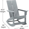 image:imageFlash Furniture Finn Modern Commercial Grade Poly Resin Wood Adirondack Rocking Chair  All Weather Sea Foam Polystyrene  Dual Slat Back  Stainless Steel HardwareGrey