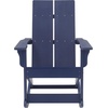 image:imageFlash Furniture Finn Modern Commercial Grade Poly Resin Wood Adirondack Rocking Chair  All Weather Sea Foam Polystyrene  Dual Slat Back  Stainless Steel HardwareNavy
