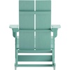 image:imageFlash Furniture Finn Modern Commercial Grade Poly Resin Wood Adirondack Rocking Chair  All Weather Sea Foam Polystyrene  Dual Slat Back  Stainless Steel HardwareSea Foam