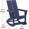 image:imageFlash Furniture Finn Modern Commercial Grade Poly Resin Wood Adirondack Rocking Chair  All Weather Sea Foam Polystyrene  Dual Slat Back  Stainless Steel HardwareNavy