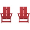 image:imageFlash Furniture Finn Modern Commercial Grade Poly Resin Wood Adirondack Rocking Chair  All Weather Sea Foam Polystyrene  Dual Slat Back  Stainless Steel HardwareRed