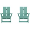 image:imageFlash Furniture Finn Modern Commercial Grade Poly Resin Wood Adirondack Rocking Chair  All Weather Sea Foam Polystyrene  Dual Slat Back  Stainless Steel HardwareSea Foam