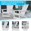 image:imageFlash Furniture Finn Modern Commercial Grade Poly Resin Wood Adirondack Rocking Chair  All Weather Sea Foam Polystyrene  Dual Slat Back  Stainless Steel HardwareWhite
