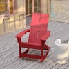 image:imageFlash Furniture Finn Modern Commercial Grade Poly Resin Wood Adirondack Rocking Chair  All Weather Sea Foam Polystyrene  Dual Slat Back  Stainless Steel HardwareRed