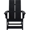 image:imageFlash Furniture Finn Modern Commercial Grade Poly Resin Wood Adirondack Rocking Chair  All Weather Sea Foam Polystyrene  Dual Slat Back  Stainless Steel HardwareBlack