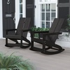 image:imageFlash Furniture Finn Modern Commercial Grade Poly Resin Wood Adirondack Rocking Chair  All Weather Sea Foam Polystyrene  Dual Slat Back  Stainless Steel HardwareBlack