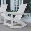 image:imageFlash Furniture Finn Modern Commercial Grade Poly Resin Wood Adirondack Rocking Chair  All Weather Sea Foam Polystyrene  Dual Slat Back  Stainless Steel HardwareWhite