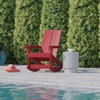 image:imageFlash Furniture Finn Modern Commercial Grade Poly Resin Wood Adirondack Rocking Chair  All Weather Sea Foam Polystyrene  Dual Slat Back  Stainless Steel HardwareRed