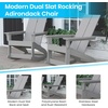 image:imageFlash Furniture Finn Modern Commercial Grade Poly Resin Wood Adirondack Rocking Chair  All Weather Sea Foam Polystyrene  Dual Slat Back  Stainless Steel HardwareGrey