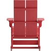 image:imageFlash Furniture Finn Modern Commercial Grade Poly Resin Wood Adirondack Rocking Chair  All Weather Sea Foam Polystyrene  Dual Slat Back  Stainless Steel HardwareRed
