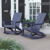 image:imageFlash Furniture Finn Modern Commercial Grade Poly Resin Wood Adirondack Rocking Chair  All Weather Sea Foam Polystyrene  Dual Slat Back  Stainless Steel HardwareNavy