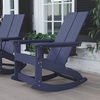 image:imageFlash Furniture Finn Modern Commercial Grade Poly Resin Wood Adirondack Rocking Chair  All Weather Sea Foam Polystyrene  Dual Slat Back  Stainless Steel HardwareNavy