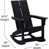 image:imageFlash Furniture Finn Modern Commercial Grade Poly Resin Wood Adirondack Rocking Chair  All Weather Sea Foam Polystyrene  Dual Slat Back  Stainless Steel HardwareBlack