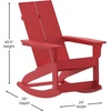image:imageFlash Furniture Finn Modern Commercial Grade Poly Resin Wood Adirondack Rocking Chair  All Weather Sea Foam Polystyrene  Dual Slat Back  Stainless Steel HardwareRed