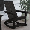 image:imageFlash Furniture Finn Modern Commercial Grade Poly Resin Wood Adirondack Rocking Chair  All Weather Sea Foam Polystyrene  Dual Slat Back  Stainless Steel HardwareBlack