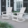 image:imageFlash Furniture Finn Modern Commercial Grade Poly Resin Wood Adirondack Rocking Chair  All Weather Sea Foam Polystyrene  Dual Slat Back  Stainless Steel HardwareWhite