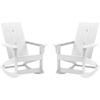 image:imageFlash Furniture Finn Modern Commercial Grade Poly Resin Wood Adirondack Rocking Chair  All Weather Sea Foam Polystyrene  Dual Slat Back  Stainless Steel HardwareWhite